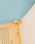 circle seashell stone gold ring