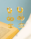 channel gold earrings