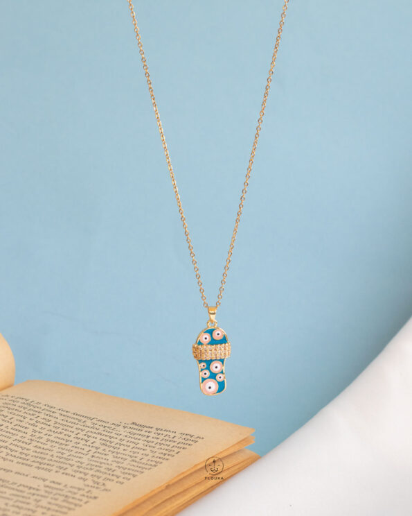 blue sliper necklace