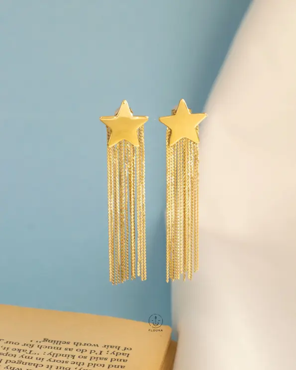 stars gold earrings