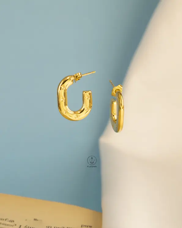 simple stars gold earrings