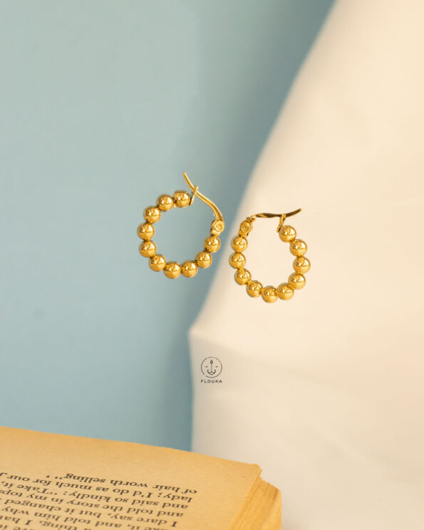 balls gold earrings