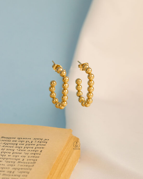 Beads gold earrings