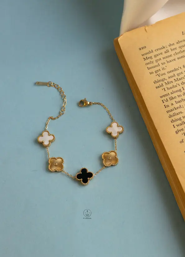 black & white gold vancleef bracelet