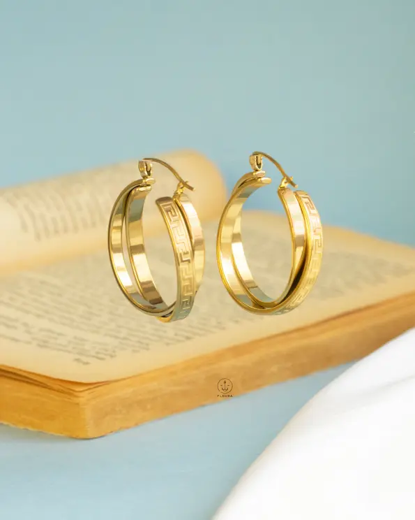 double evrsace gold earings
