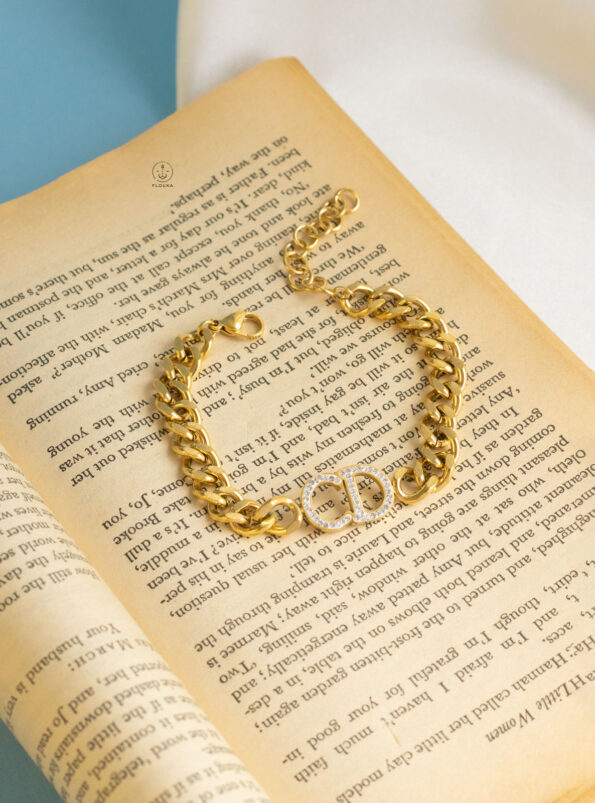 gold straus cd bracelet