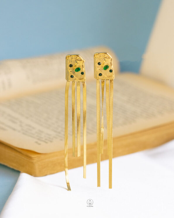 green straus earrings