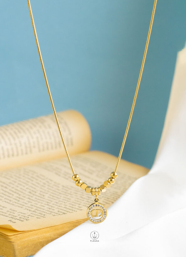 gold straus cd necklace