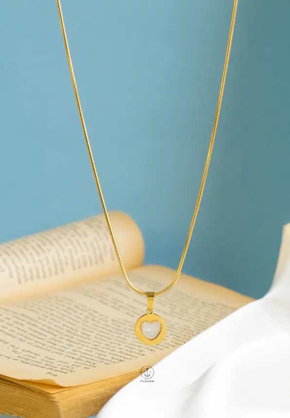 white heart necklace
