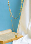 double layer chains gold necklace