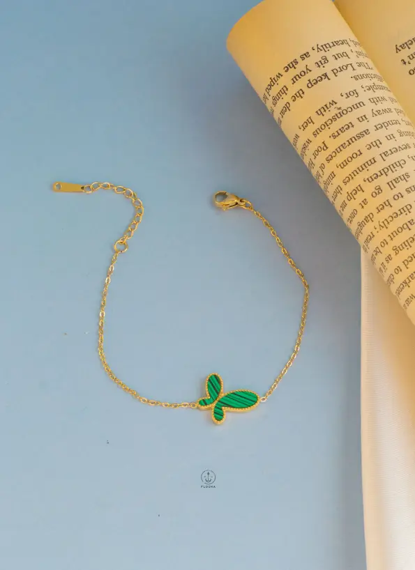 green butterfly bracelet