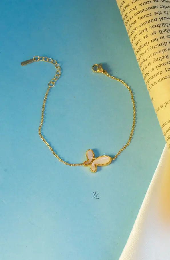 basic white butterfly bracelet