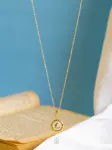 WHITE crescent moon Necklace