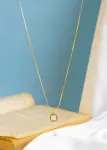 white seashell square necklace