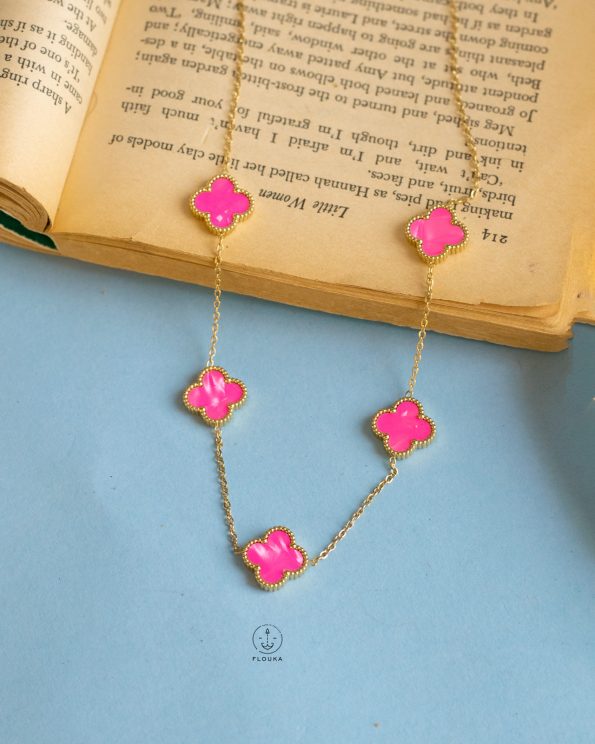 hot pink vancleef necklace