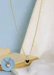 double face mouse heart necklace