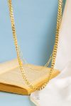 double layer chains gold necklace