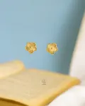gold flower earrings