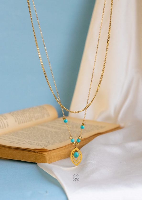 double layer fayrouz necklace