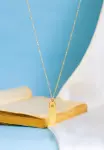 Egyptian hieroglyphs gold necklace