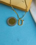 2mm snake letter U necklace