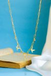 gold bird chains necklace