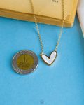 basic white heart necklace