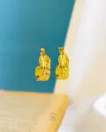 feather gold earrings
