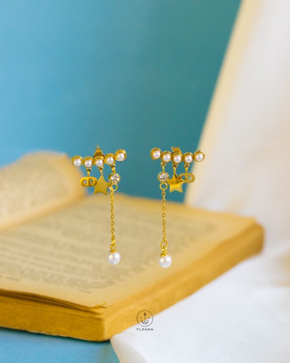 star straus gold earrings