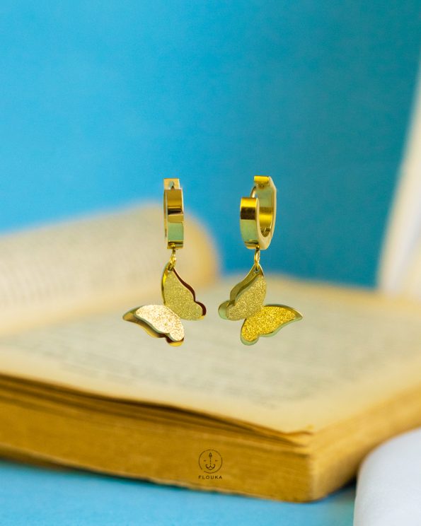 big butterfly gold earrings