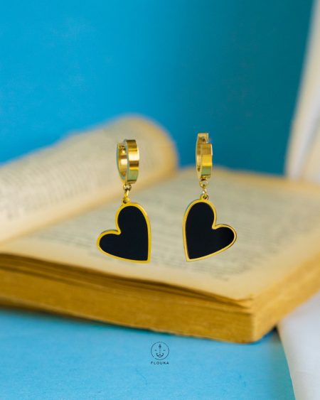 black heart takka earrings