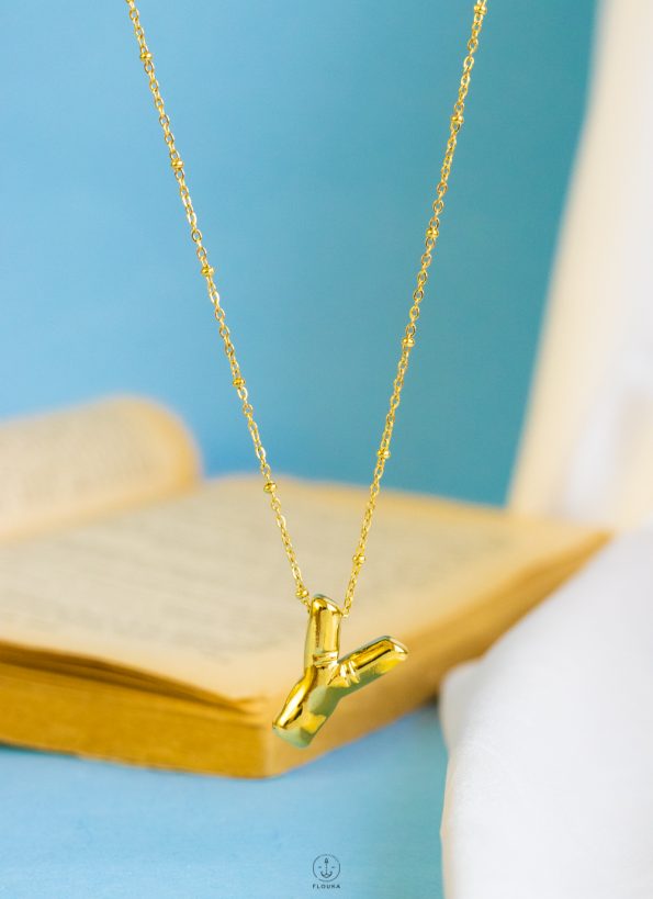 gold helium letter Y necklace