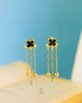 tiny black vancleef earrings