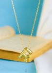 gold helium letter R necklace