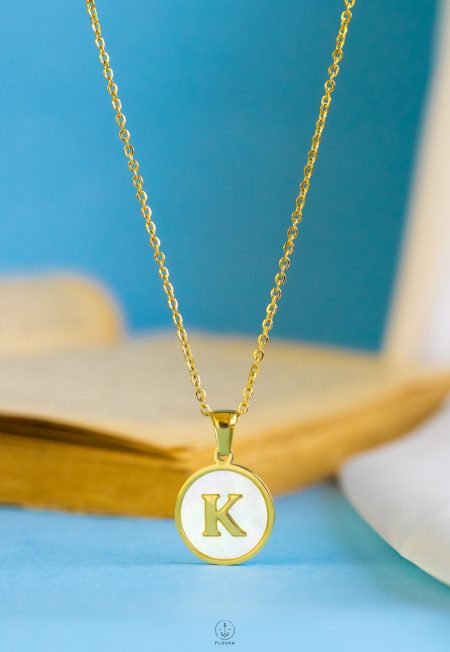 white letter K necklace