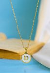 white letter D necklace