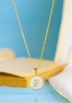 white letter F necklace