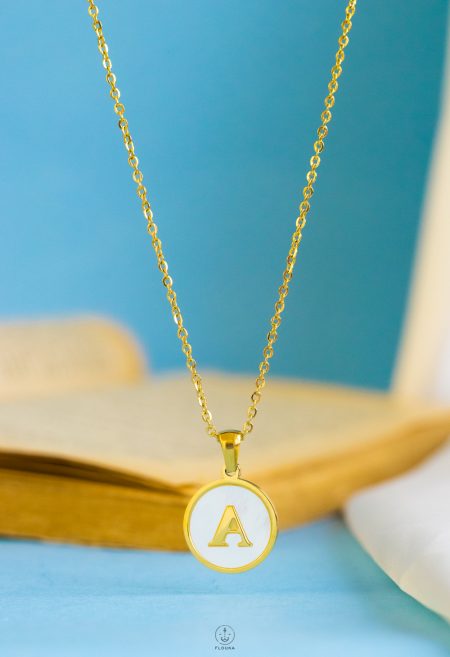 white letter A necklace