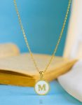 white letter M necklace