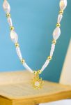 fake pearl sun necklace