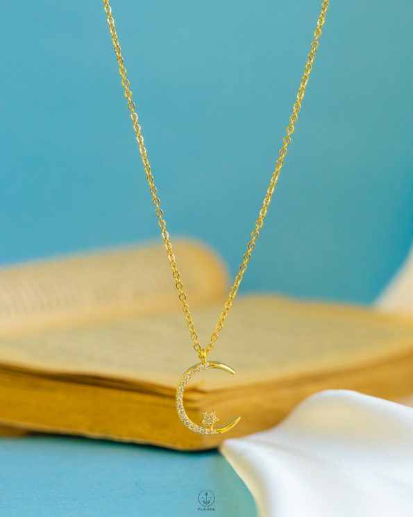 gold straus crescent necklace