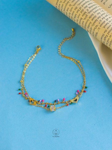 double layer colourful anklet