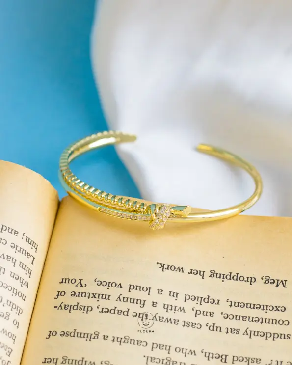 double layer tie gold bracelet