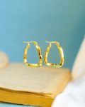 square gold earrings