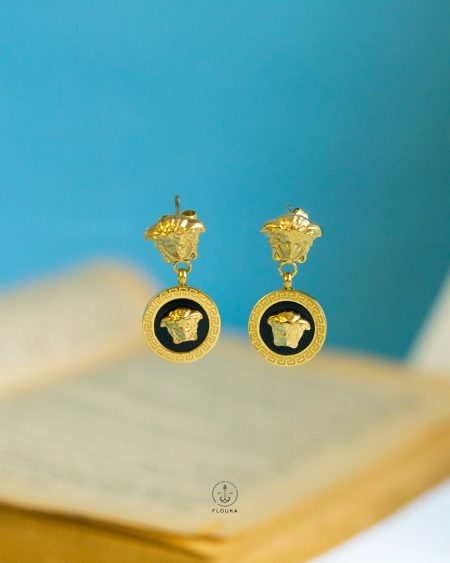 gold versace earrings