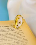 gold star crescent ring