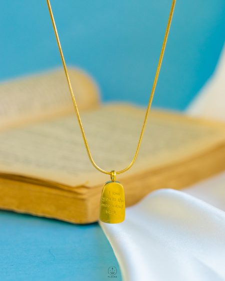 gold love bar necklace