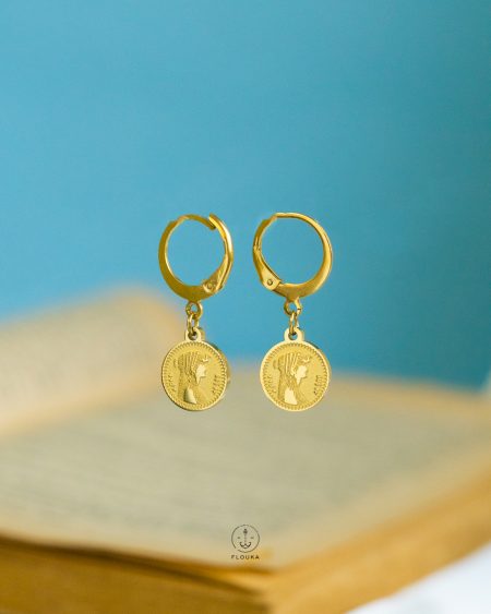 gold coin earrings