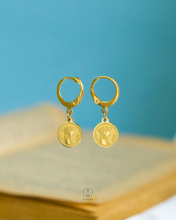 gold coin earrings