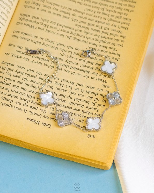 mix white silver vancleef bracelet